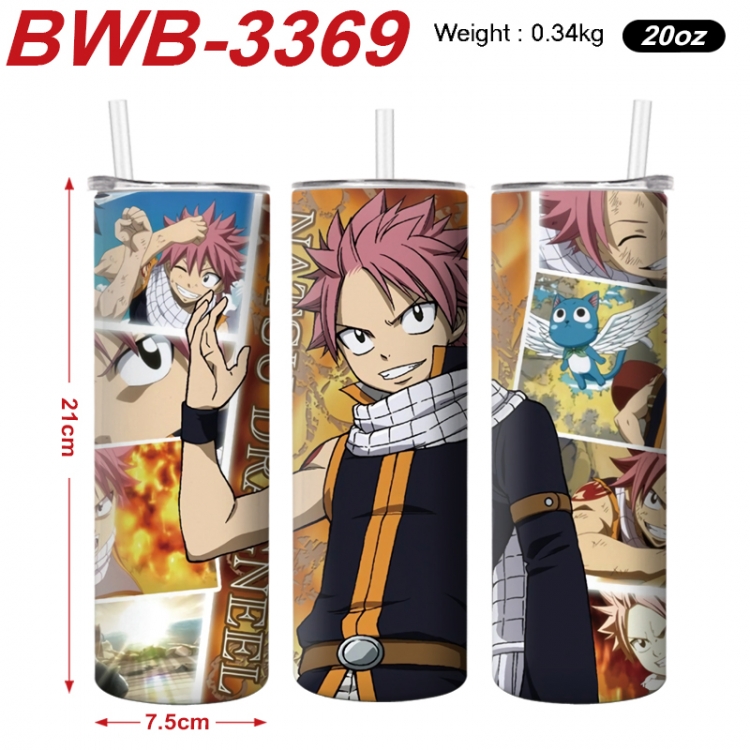 Fairy tail Anime printing insulation cup straw cup 21X7.5CM  BWB-3369A