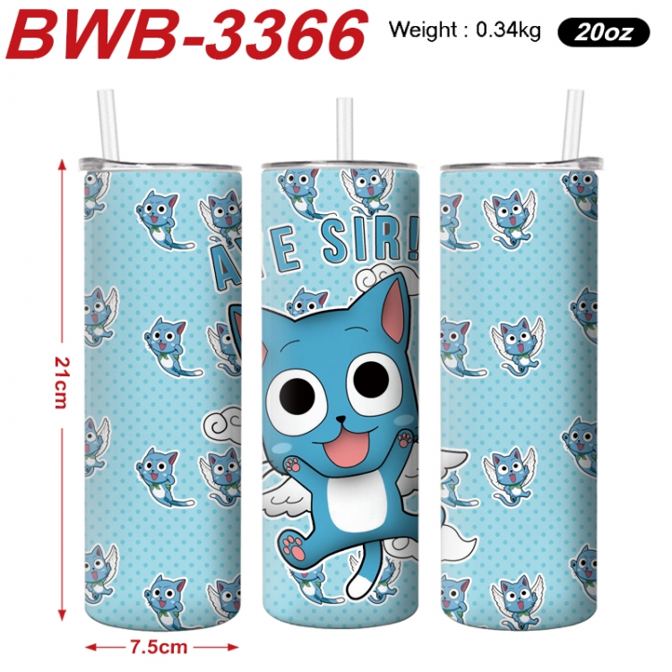 Fairy tail Anime printing insulation cup straw cup 21X7.5CM  BWB-3366A