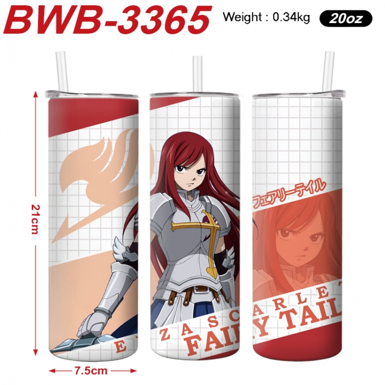 Fairy tail Anime printing insulation cup straw cup 21X7.5CM BWB-3365A