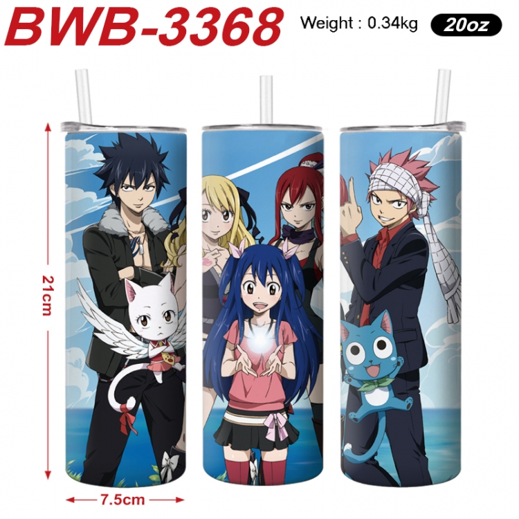 Fairy tail Anime printing insulation cup straw cup 21X7.5CM  BWB-3368A