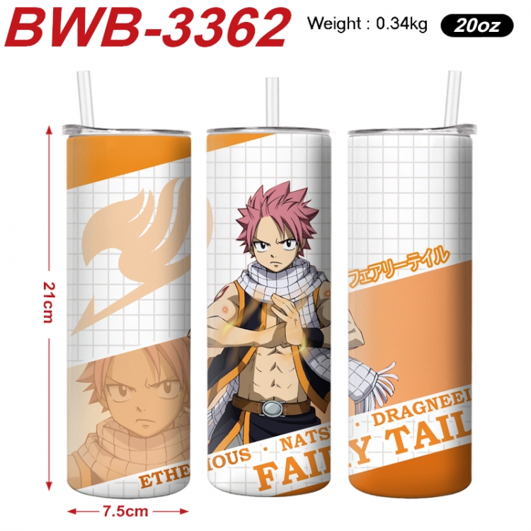 Fairy tail Anime printing insulation cup straw cup 21X7.5CM BWB-3362A