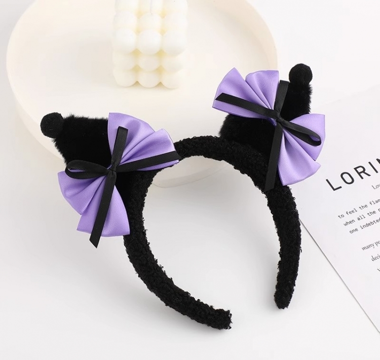 Kuromi Cartoon plush hair hoop hair clip headwear  price for 2 pcs style E