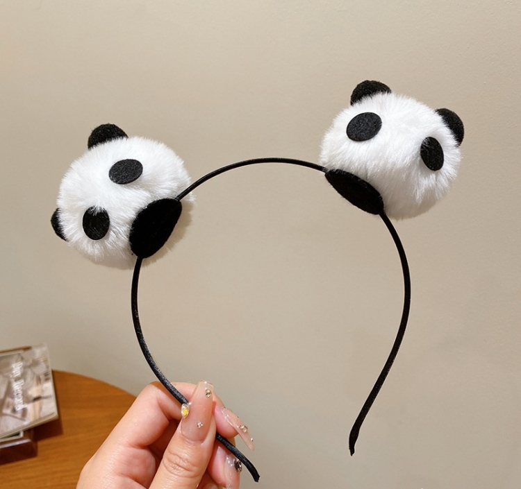 Panda series Cartoon plush hair hoop hair clip holiday headwear  price for 5 pcs style A