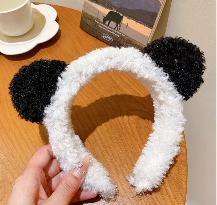 Panda series Cartoon plush hair hoop hair clip holiday headwear  price for 5 pcs style D