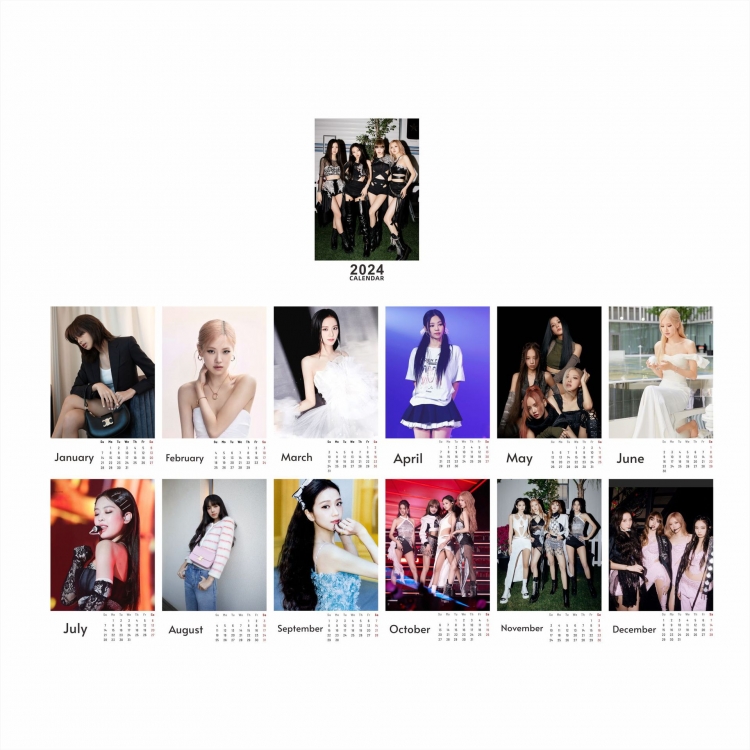 BLACK PINK  Korean celebrities 2024 Calendar 11x18.5cm 120g  price for 5 pcs