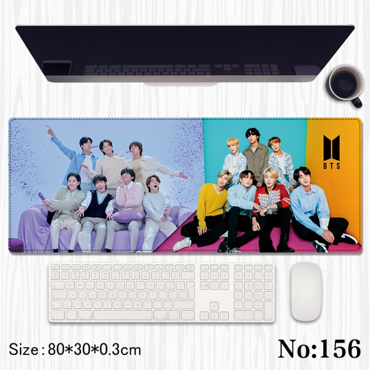 BTS Anime peripheral computer mouse pad office desk pad multifunctional pad 80X30X0.3cm