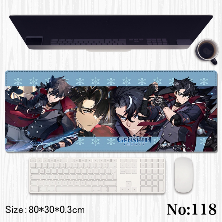 Genshin Impact Anime peripheral computer mouse pad office desk pad multifunctional pad 80X30X0.3cm