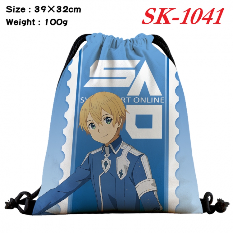 Sword Art Online cartoon Waterproof Nylon Full Color Drawstring Pocket 39x32cm  SK-1041