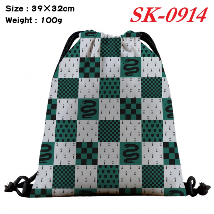 Harry Potter cartoon Waterproof Nylon Full Color Drawstring Pocket 39x32cm SK-0914