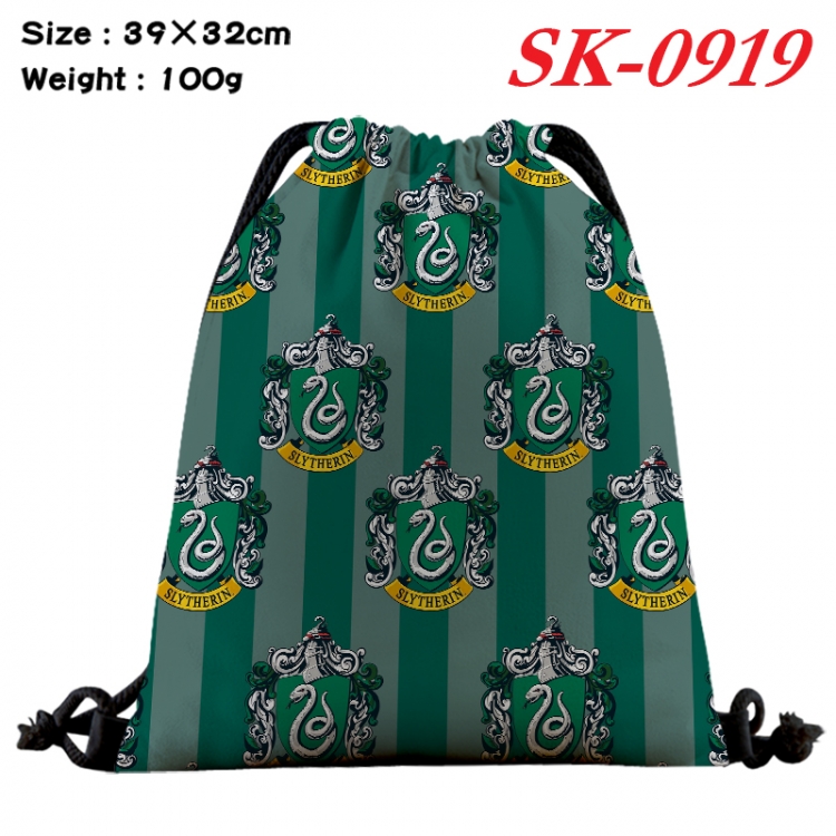 Harry Potter cartoon Waterproof Nylon Full Color Drawstring Pocket 39x32cm SK-0919