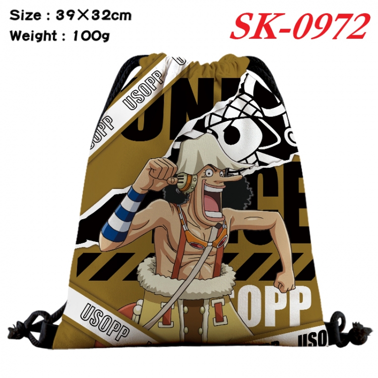 One Piece cartoon Waterproof Nylon Full Color Drawstring Pocket 39x32cm SK-0972