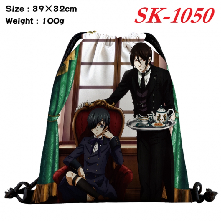 Kuroshitsuji cartoon Waterproof Nylon Full Color Drawstring Pocket 39x32cm  SK-1050