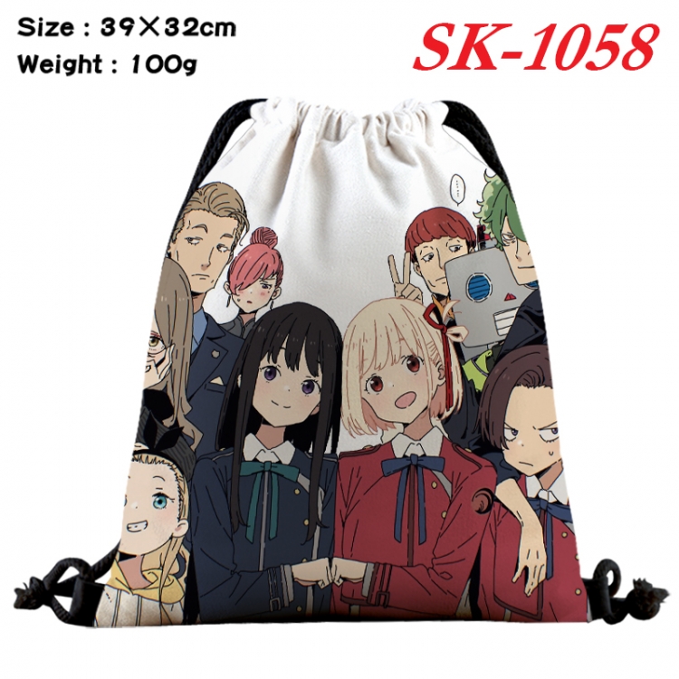 Lycoris Recoil  cartoon Waterproof Nylon Full Color Drawstring Pocket 39x32cm SK-1058