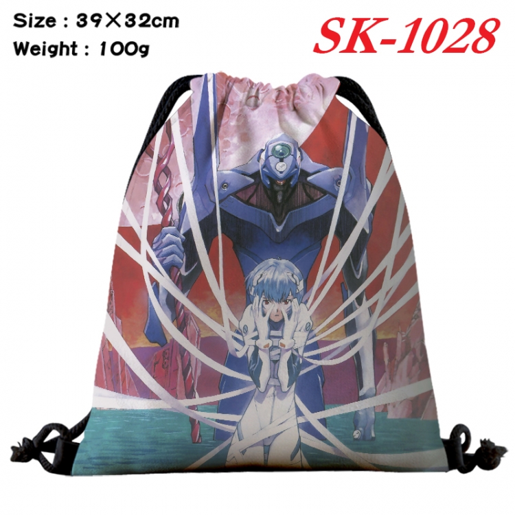 EVA cartoon Waterproof Nylon Full Color Drawstring Pocket 39x32cm  SK-1028