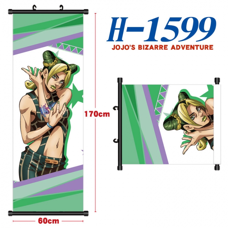 JoJos Bizarre Adventure Black plastic rod cloth hanging canvas painting Wall Scroll 60x170cm H-1599