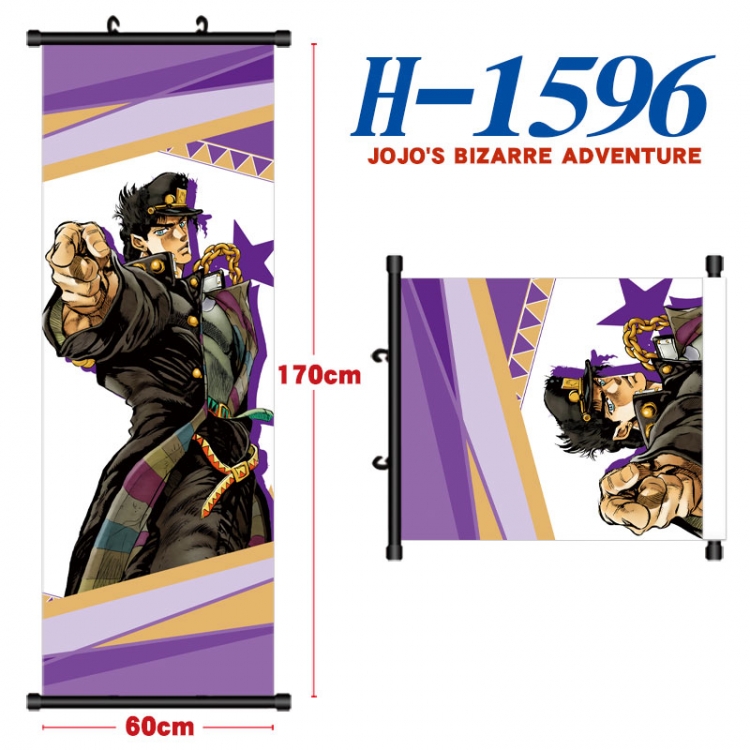 JoJos Bizarre Adventure Black plastic rod cloth hanging canvas painting Wall Scroll 60x170cm  H-1596