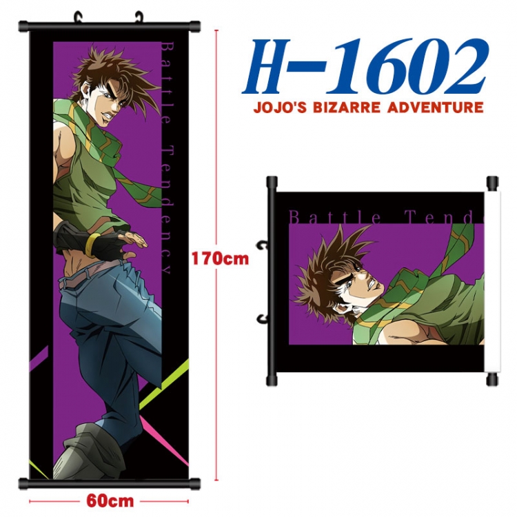 JoJos Bizarre Adventure Black plastic rod cloth hanging canvas painting Wall Scroll 60x170cm H-1602