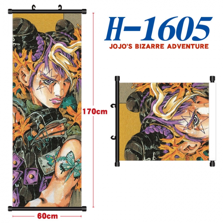 JoJos Bizarre Adventure Black plastic rod cloth hanging canvas painting Wall Scroll 60x170cm  H-1605