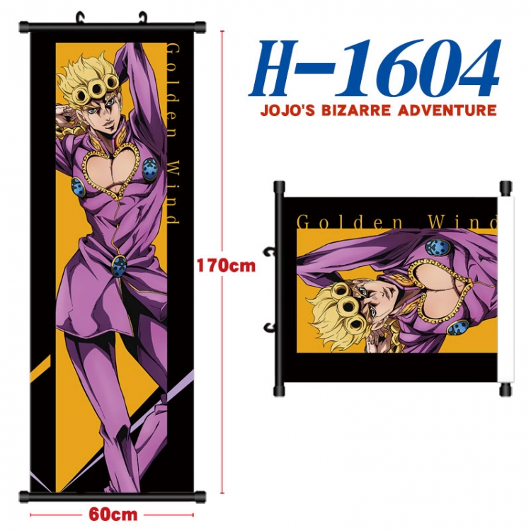 JoJos Bizarre Adventure Black plastic rod cloth hanging canvas painting Wall Scroll 60x170cm  H-1604