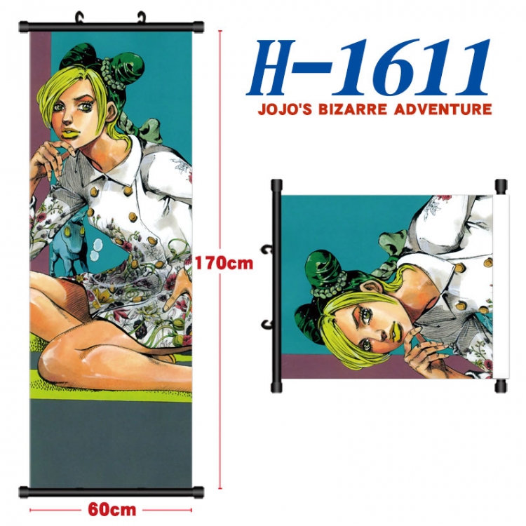 JoJos Bizarre Adventure Black plastic rod cloth hanging canvas painting Wall Scroll 60x170cm  H-1611