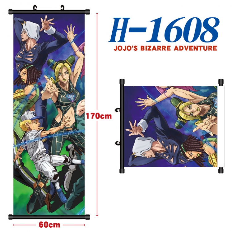 JoJos Bizarre Adventure Black plastic rod cloth hanging canvas painting Wall Scroll 60x170cm  H-1608