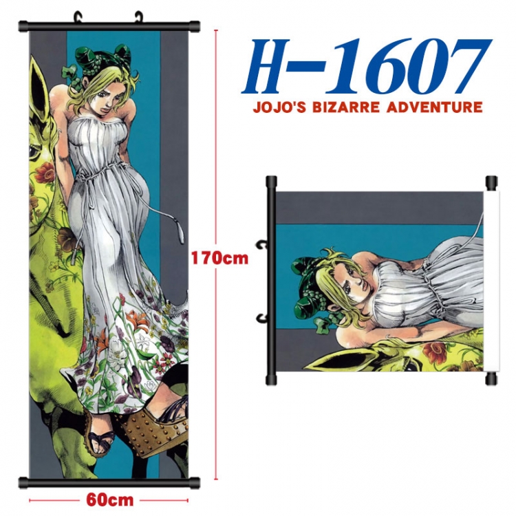 JoJos Bizarre Adventure Black plastic rod cloth hanging canvas painting Wall Scroll 60x170cm  H-1607