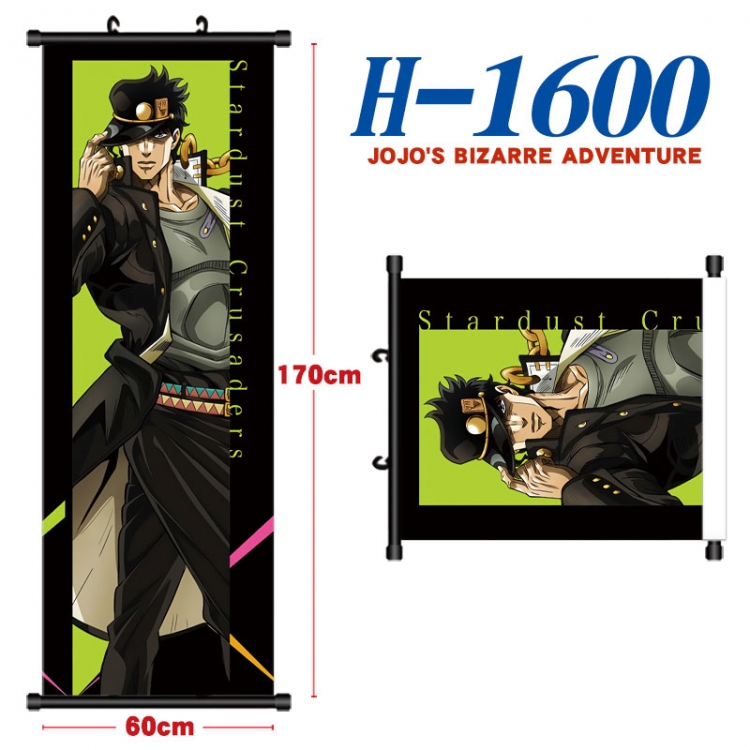 JoJos Bizarre Adventure Black plastic rod cloth hanging canvas painting Wall Scroll 60x170cm  H-1600