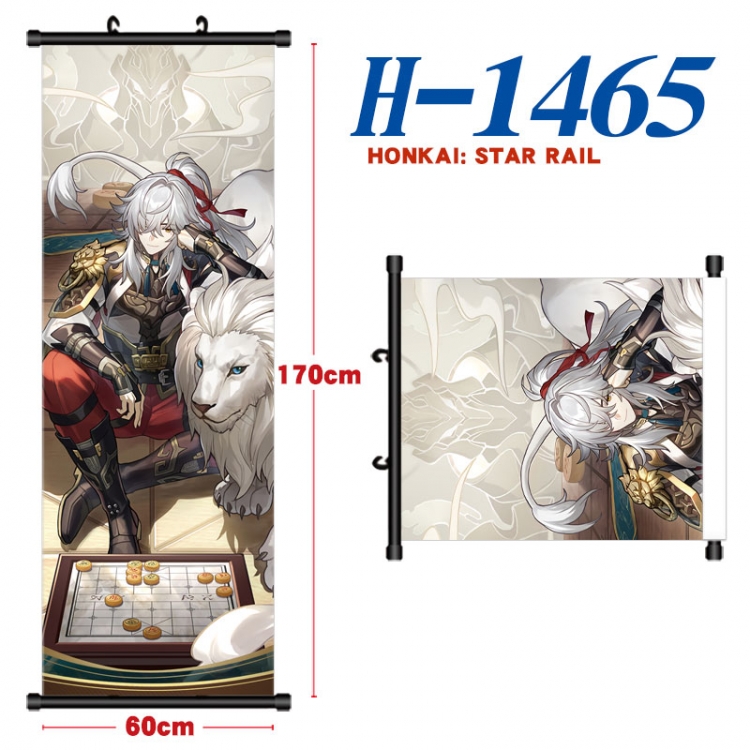 Honkai: Star Rail Black plastic rod cloth hanging canvas painting Wall Scroll 60x170cm  H-1465