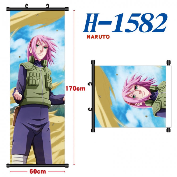 Naruto Black plastic rod cloth hanging canvas painting Wall Scroll 60x170cm H-1582