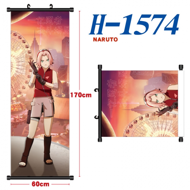 Naruto Black plastic rod cloth hanging canvas painting Wall Scroll 60x170cm  H-1574