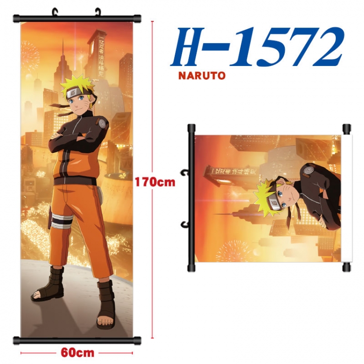 Naruto Black plastic rod cloth hanging canvas painting Wall Scroll 60x170cm H-1572