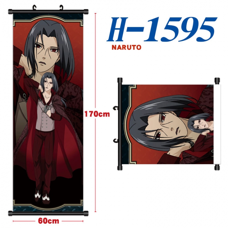 Naruto Black plastic rod cloth hanging canvas painting Wall Scroll 60x170cm H-1595