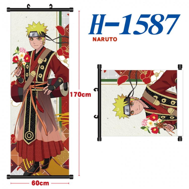 Naruto Black plastic rod cloth hanging canvas painting Wall Scroll 60x170cm  H-1587