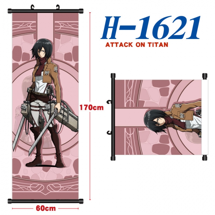 Shingeki no Kyojin Black plastic rod cloth hanging canvas painting Wall Scroll 60x170cm H-1621