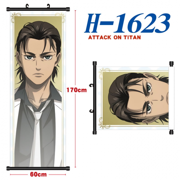 Shingeki no Kyojin Black plastic rod cloth hanging canvas painting Wall Scroll 60x170cm H-1623