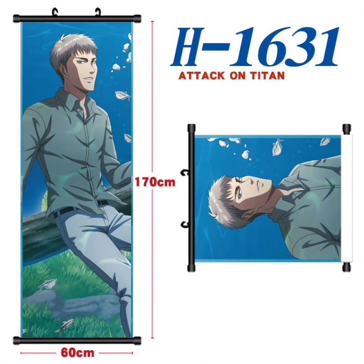 Shingeki no Kyojin Black plastic rod cloth hanging canvas painting Wall Scroll 60x170cm  H-1631