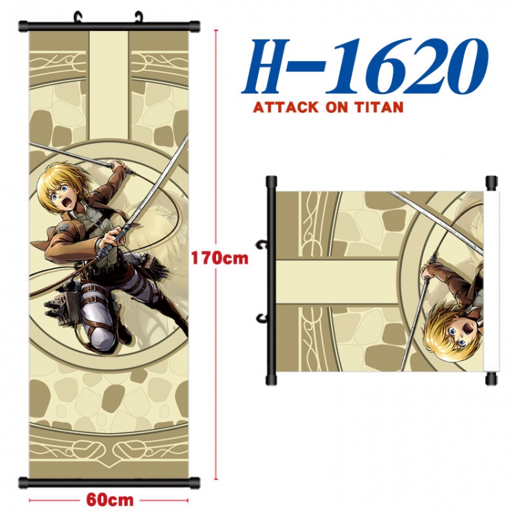 Shingeki no Kyojin Black plastic rod cloth hanging canvas painting Wall Scroll 60x170cm H-1620