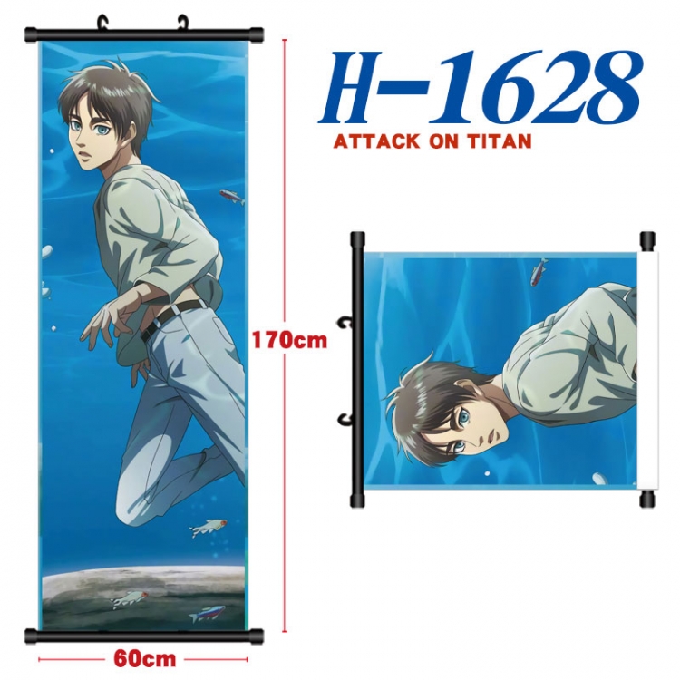 Shingeki no Kyojin Black plastic rod cloth hanging canvas painting Wall Scroll 60x170cm  H-1628