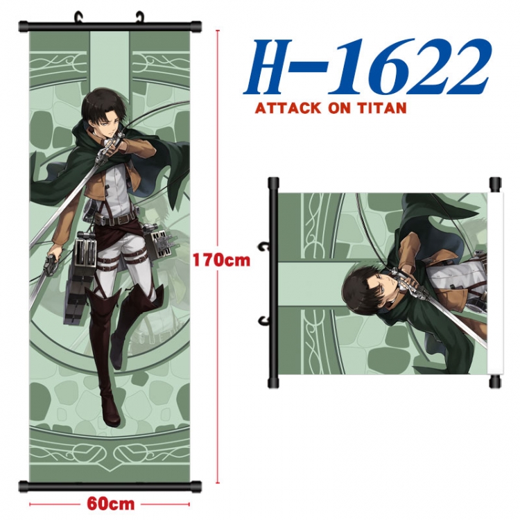 Shingeki no Kyojin Black plastic rod cloth hanging canvas painting Wall Scroll 60x170cm H-1622