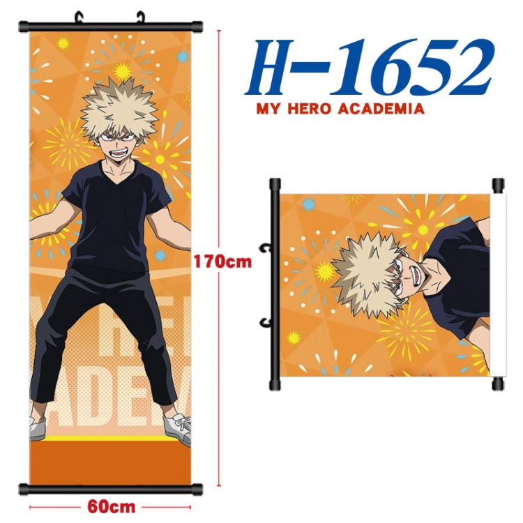 My Hero Academia Black plastic rod cloth hanging canvas painting Wall Scroll 60x170cm  H-1652