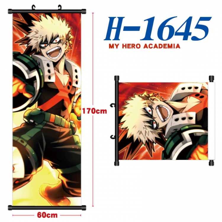 My Hero Academia Black plastic rod cloth hanging canvas painting Wall Scroll 60x170cm H-1645