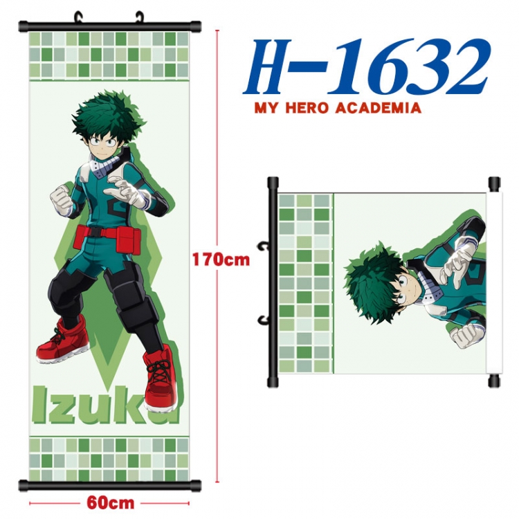 My Hero Academia Black plastic rod cloth hanging canvas painting Wall Scroll 60x170cm  H-1632