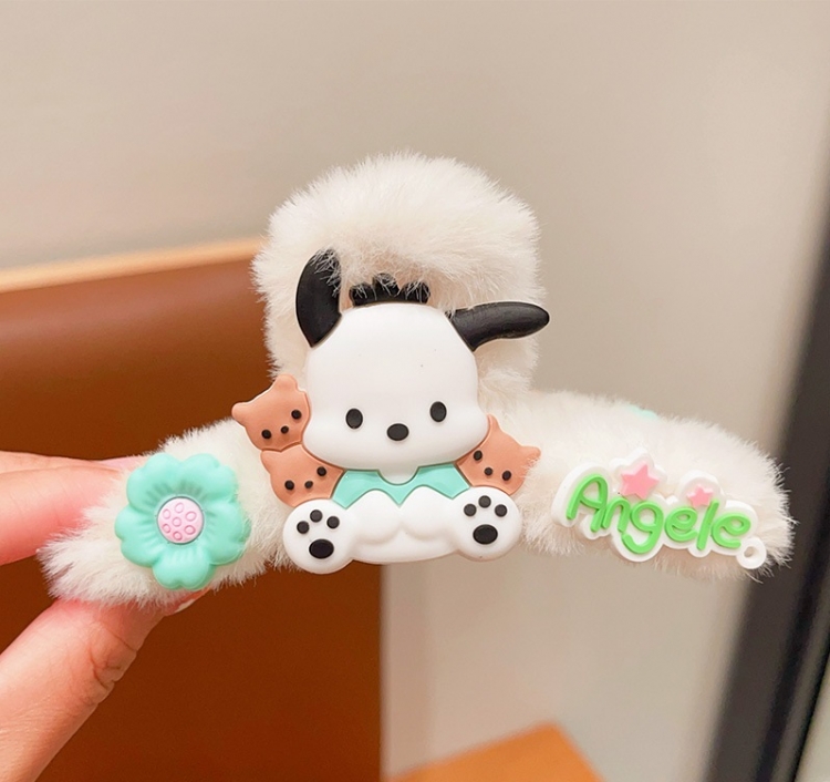 Pochacco Childrens plush clip cute cartoon headwear autumn and winter hair clips price for 5 pcs