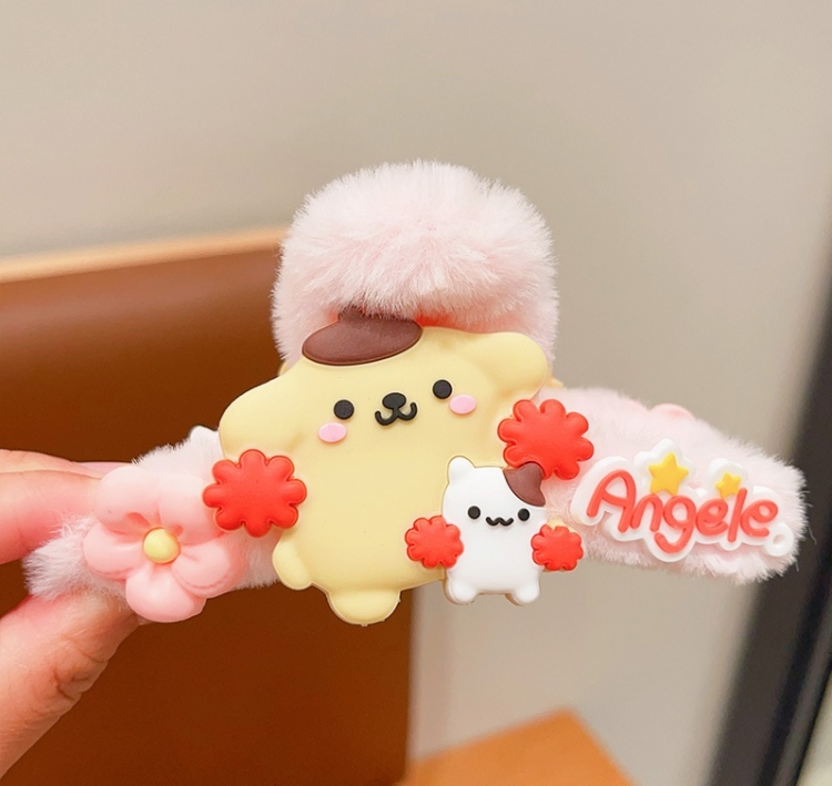 Purin Childrens plush clip cute cartoon headwear autumn and winter hair clips price for 5 pcs