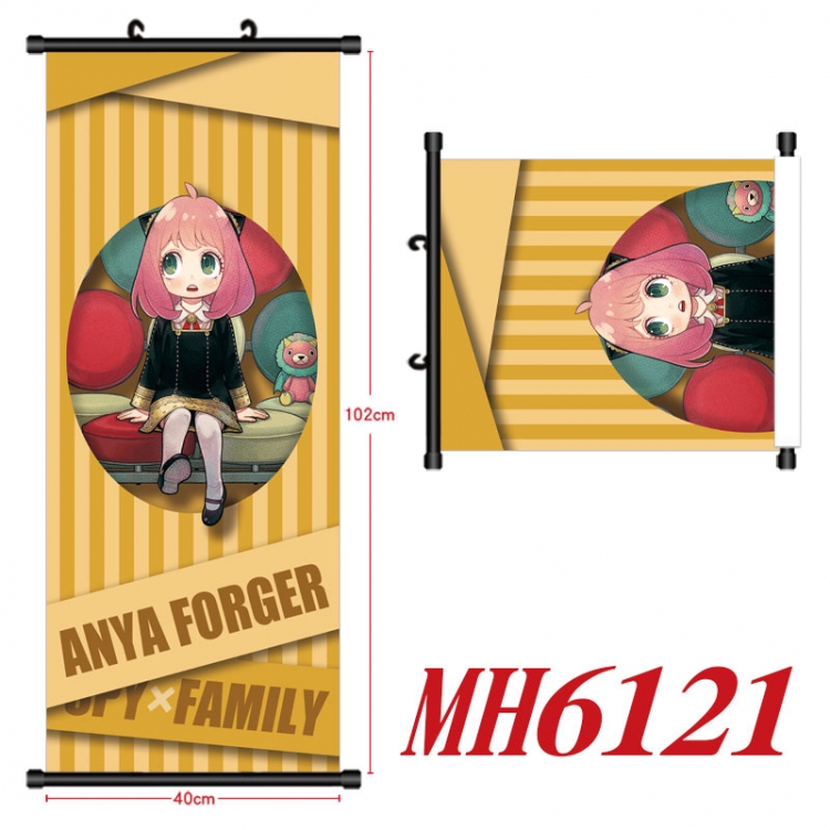 SPY×FAMILY Anime black Plastic rod Cloth painting Wall Scroll 40X102CM  MH6121