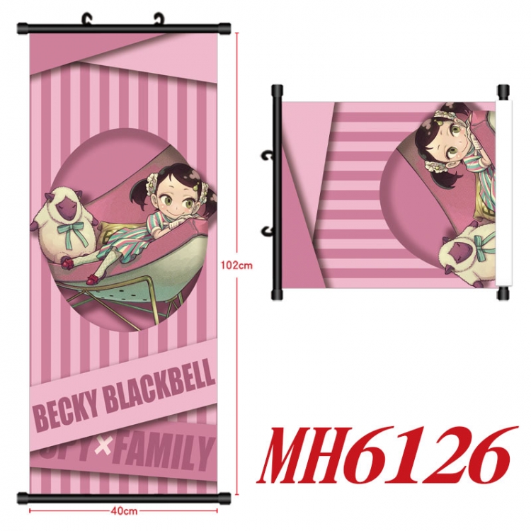 SPY×FAMILY Anime black Plastic rod Cloth painting Wall Scroll 40X102CM MH6126