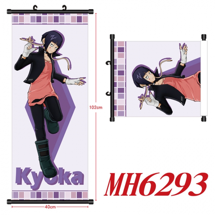 My Hero Academia Anime black Plastic rod Cloth painting Wall Scroll 40X102CM  MH6293
