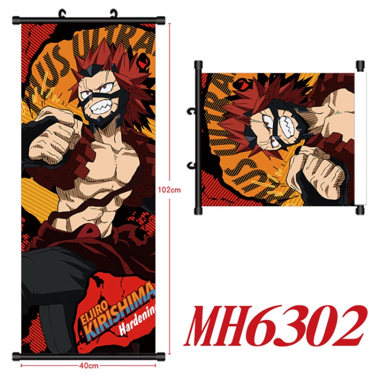 My Hero Academia Anime black Plastic rod Cloth painting Wall Scroll 40X102CM  MH6302