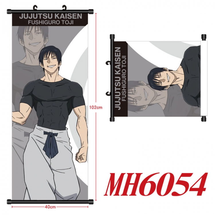 Jujutsu Kaisen Anime black Plastic rod Cloth painting Wall Scroll 40X102CM MH6054