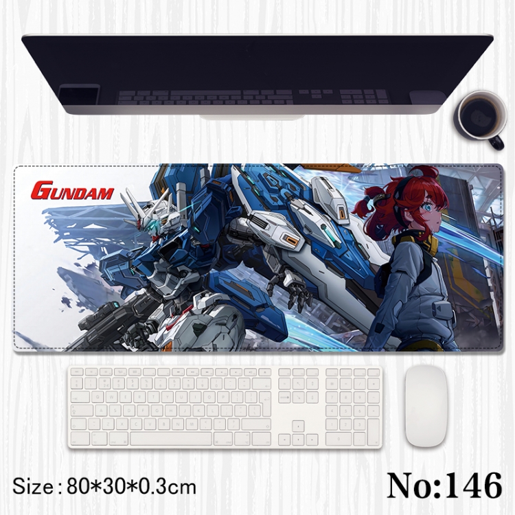 Gundam Anime peripheral computer mouse pad office desk pad multifunctional pad 80X30X0.3cm